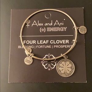 Alex and Ani silver Four Leaf Clover bracelet